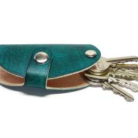 Leder Schlüsselbund Schlüsseletui Personalisierbar – Saddle OX – Green Bild 2