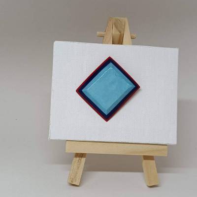 Schmuckbrosche aus Papier – Damen Accessoire Einzigartig und nicht Alltäglich **Himmelblau/Karo**