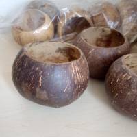 3 St. Kokosnuss Schale Bowl   - zum Dekorieren und Basteln für allerliebste Geschenke - Blumenampel Bild 1