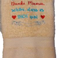 Handtuch - Duschtuch SET Geschenk Muttertag Oma Geburtstag bestickt HANDMAD Bild 1