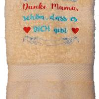 Handtuch - Duschtuch SET Geschenk Muttertag Oma Geburtstag bestickt HANDMAD Bild 3