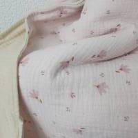 Musselindecke 160x130 cm Kinder Bettdecke Double Gauze Tischedecke leichte Decke aus Baumwolle rosa Frühlingskollektion Bild 4