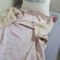 Musselindecke 160x130 cm Kinder Bettdecke Double Gauze Tischedecke leichte Decke aus Baumwolle rosa Frühlingskollektion Bild 9