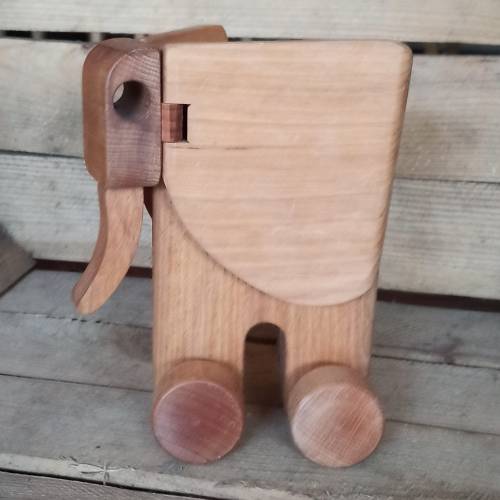 Elefant Spielfigur aus Holz für Kinder Spielzeug aus Naturholz ohne Lack