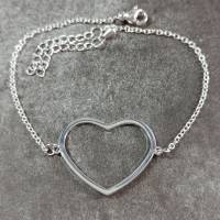 Armband Edelstahl mit Herz in Silber Bild 1