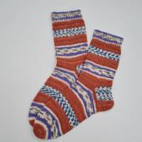 Gestrickte bunte Socken, Gr. 36/37, Stricksocken, Kuschelsocken aus 4 fach Sockenwolle handgestrickt Bild 2