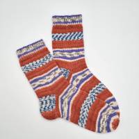 Gestrickte bunte Socken, Gr. 36/37, Stricksocken, Kuschelsocken aus 4 fach Sockenwolle handgestrickt Bild 4