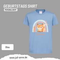 Personalisiertes Shirt GEBURTSTAG Zahl & Name personalisiert Regenbogen Fuchs Bild 10