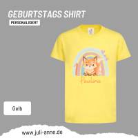 Personalisiertes Shirt GEBURTSTAG Zahl & Name personalisiert Regenbogen Fuchs Bild 4