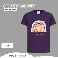 Personalisiertes Shirt GEBURTSTAG Zahl & Name personalisiert Regenbogen Fuchs Bild 7