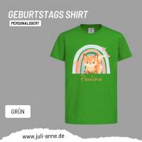 Personalisiertes Shirt GEBURTSTAG Zahl & Name personalisiert Regenbogen Fuchs Bild 8