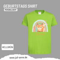 Personalisiertes Shirt GEBURTSTAG Zahl & Name personalisiert Regenbogen Fuchs Bild 9