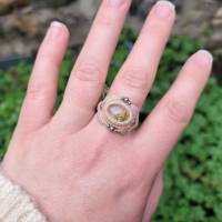 Makramee Ring mit Prehnit und Edelstahl-Perlen Bild 8
