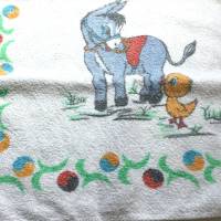 Vintage Handtuch Kinderhandtuch Küken und Esel aus den 70er Jahren Bild 1