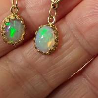 Wunderschöne filigrane Ohrringe vergoldet mit echten Opalen Bild 2