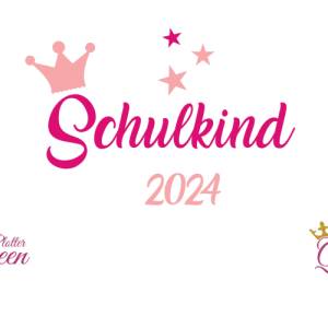 Bügelbild Schulkind 2024  mit Krone und Sternen Bild 3