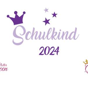 Bügelbild Schulkind 2024  mit Krone und Sternen Bild 4