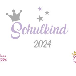 Bügelbild Schulkind 2024  mit Krone und Sternen Bild 5