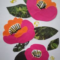 Grußkarte mit Blumenmotiv „KAMELIEN“ Collage Bild 2