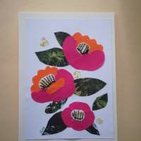 Grußkarte mit Blumenmotiv „KAMELIEN“ Collage Bild 3