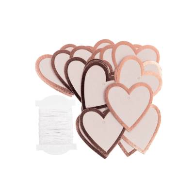 Geschenkanhänger Herz puder-rosegold 24 Stück