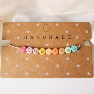 Buntes Armband Schulkind, Geschenk zur Einschulung, erster Schultag