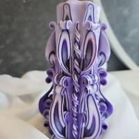 Fliederblüte Geschnitzte Kerzen-Set Wohndeko, Geschenkidee, Einzigartige, Unikate Carved Candle, Handgefertigt Bild 5