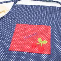 Kinderschürze dunkelblau rot Kirsche mit Namen personalisiert  / Schürze für Kinder / Kochschürze / Backschürze Bild 6