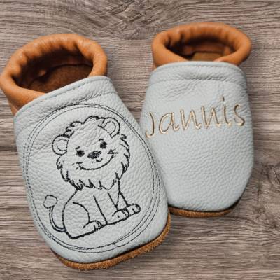 Lederpuschen Krabbelschuhe Hausschuhe Personalisierbar