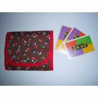 Spielkartentasche, Pilze auf braun, für 2 Kartenspiele, Geburtstagsgeschenk, Tasche für Karten Bild 1