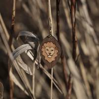 Löwen Ohrringe aus Echtholz, Ohrhänger mit Tiermotiv Bild 5