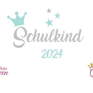 Bügelbild Schulkind 2024  mit Krone und Sternen Bild 3