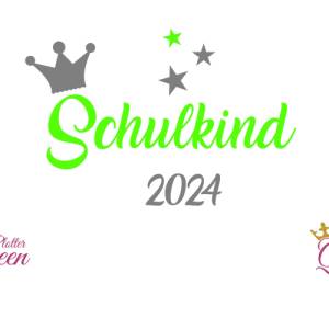 Bügelbild Schulkind 2024  mit Krone und Sternen Bild 5