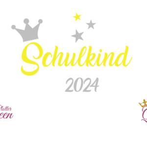 Bügelbild Schulkind 2024  mit Krone und Sternen Bild 7
