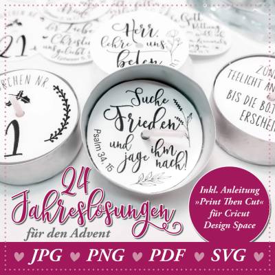 Christliche Teelicht-Botschaften – 24 Jahreslosungen der vergangenen Jahre als Adventskalender oder als Geschenk