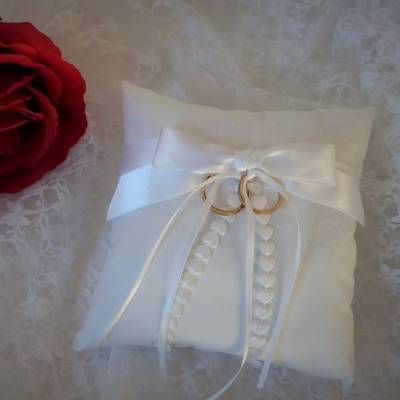 Ringkissen aus Baumwolle rechteckig perfekt für die Hochzeit Deko Vintage Stil Shabby Chic