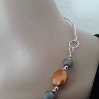 Schönes Collier aus kupferfarbenen Perlen und mattsilbernem Hämatit Bild 4