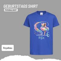 Personalisiertes Shirt GEBURTSTAG Zahl & Name personalisiert ~ Ballerina Fee Bunt Schmetterlinge Bild 2