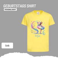 Personalisiertes Shirt GEBURTSTAG Zahl & Name personalisiert ~ Ballerina Fee Bunt Schmetterlinge Bild 4