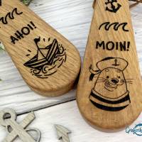 Flaschenöffner aus Holz | moin | ahoi | Geschenk für Vatertag Bild 2