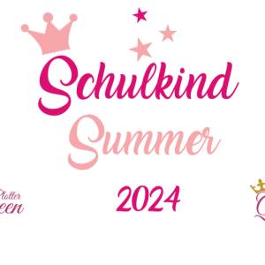 Bügelbild Schulkind 2024 mit Namen , Krone und Sternen Bild 2