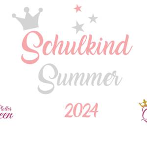 Bügelbild Schulkind 2024 mit Namen , Krone und Sternen Bild 4