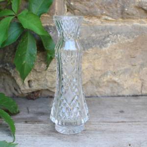 Kristall Vase 21,5 cm Waffelmuster 24 % Bleikristall  60er 70er Jahre DDR Bild 1