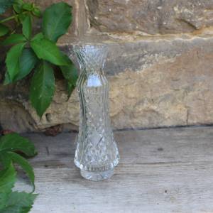 Kristall Vase 21,5 cm Waffelmuster 24 % Bleikristall  60er 70er Jahre DDR Bild 2