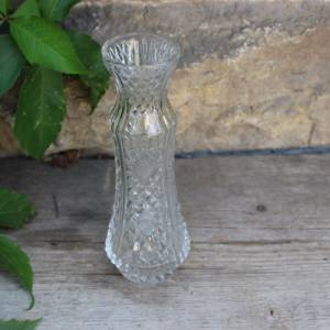 Kristall Vase 21,5 cm Waffelmuster 24 % Bleikristall  60er 70er Jahre DDR Bild 3
