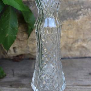 Kristall Vase 21,5 cm Waffelmuster 24 % Bleikristall  60er 70er Jahre DDR Bild 4