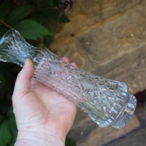Kristall Vase 21,5 cm Waffelmuster 24 % Bleikristall  60er 70er Jahre DDR Bild 6