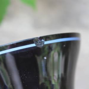 Vase Hyalithglas Schwarzglas Emaillefarben Handbemalt 50er 60er Jahre DDR Bild 6