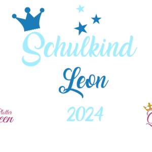 Bügelbild Schulkind 2024 mit Namen , Krone und Sternen Bild 6