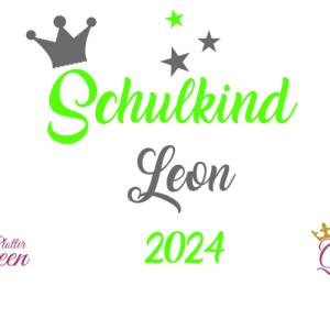 Bügelbild Schulkind 2024 mit Namen , Krone und Sternen Bild 7